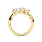 3CTW Pear Shaped Lab Grown Diamond (G/VS) Toi et Moi Engagement Ring in 14K Gold