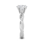 2CTW Oval Shaped Lab Grown Diamond (F/VS) Three Stone Twisted Band Engagement Ring in 14K Gold
