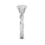 2CTW Oval Shaped Lab Grown Diamond (F/VS) Three Stone Twisted Band Engagement Ring in 14K Gold