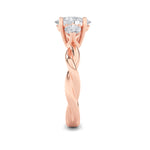 2CTW Oval Shaped Lab Grown Diamond (F/VS) Three Stone Twisted Band Engagement Ring in 14K Gold