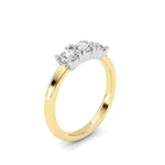 0.75CTW Round Shaped Lab Grown Diamond (F/VS) Three Stone Band Ring in 14K Gold