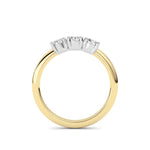 0.75CTW Round Shaped Lab Grown Diamond (F/VS) Three Stone Band Ring in 14K Gold