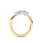 0.75CTW Round Shaped Lab Grown Diamond (F/VS) Three Stone Band Ring in 14K Gold