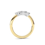 0.75CTW Round Shaped Lab Grown Diamond (F/VS) Three Stone Band Ring in 14K Gold