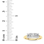 0.75CTW Round Shaped Lab Grown Diamond (F/VS) Three Stone Band Ring in 14K Gold