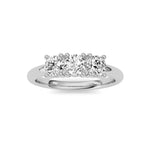 0.75CTW Round Shaped Lab Grown Diamond (F/VS) Three Stone Band Ring in 14K Gold