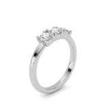 0.75CTW Round Shaped Lab Grown Diamond (F/VS) Three Stone Band Ring in 14K Gold