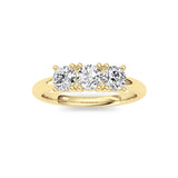 0.75CTW Round Shaped Lab Grown Diamond (F/VS) Three Stone Band Ring in 14K Gold