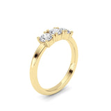 0.75CTW Round Shaped Lab Grown Diamond (F/VS) Three Stone Band Ring in 14K Gold