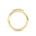 0.75CTW Round Shaped Lab Grown Diamond (F/VS) Three Stone Band Ring in 14K Gold