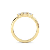 0.75CTW Round Shaped Lab Grown Diamond (F/VS) Three Stone Band Ring in 14K Gold