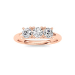 0.75CTW Round Shaped Lab Grown Diamond (F/VS) Three Stone Band Ring in 14K Gold