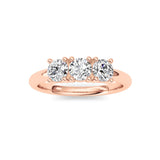 0.75CTW Round Shaped Lab Grown Diamond (F/VS) Three Stone Band Ring in 14K Gold