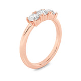 0.75CTW Round Shaped Lab Grown Diamond (F/VS) Three Stone Band Ring in 14K Gold