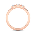 0.75CTW Round Shaped Lab Grown Diamond (F/VS) Three Stone Band Ring in 14K Gold