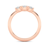 0.75CTW Round Shaped Lab Grown Diamond (F/VS) Three Stone Band Ring in 14K Gold