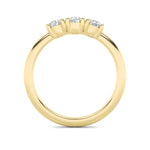 1CTW Round Shaped Lab Grown Diamond (F/VS) Three Stone Band Ring in 14K Gold