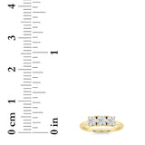 2CTW Round Shaped Lab Grown Diamond (F/VS) Three Stone Band Ring in 14K Gold