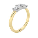 2CTW Round Shaped Lab Grown Diamond (G/VS) Three Stone Band Ring in 14K Gold