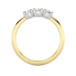 2CTW Round Shaped Lab Grown Diamond (G/VS) Three Stone Band Ring in 14K Gold