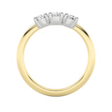 2CTW Round Shaped Lab Grown Diamond (G/VS) Three Stone Band Ring in 14K Gold