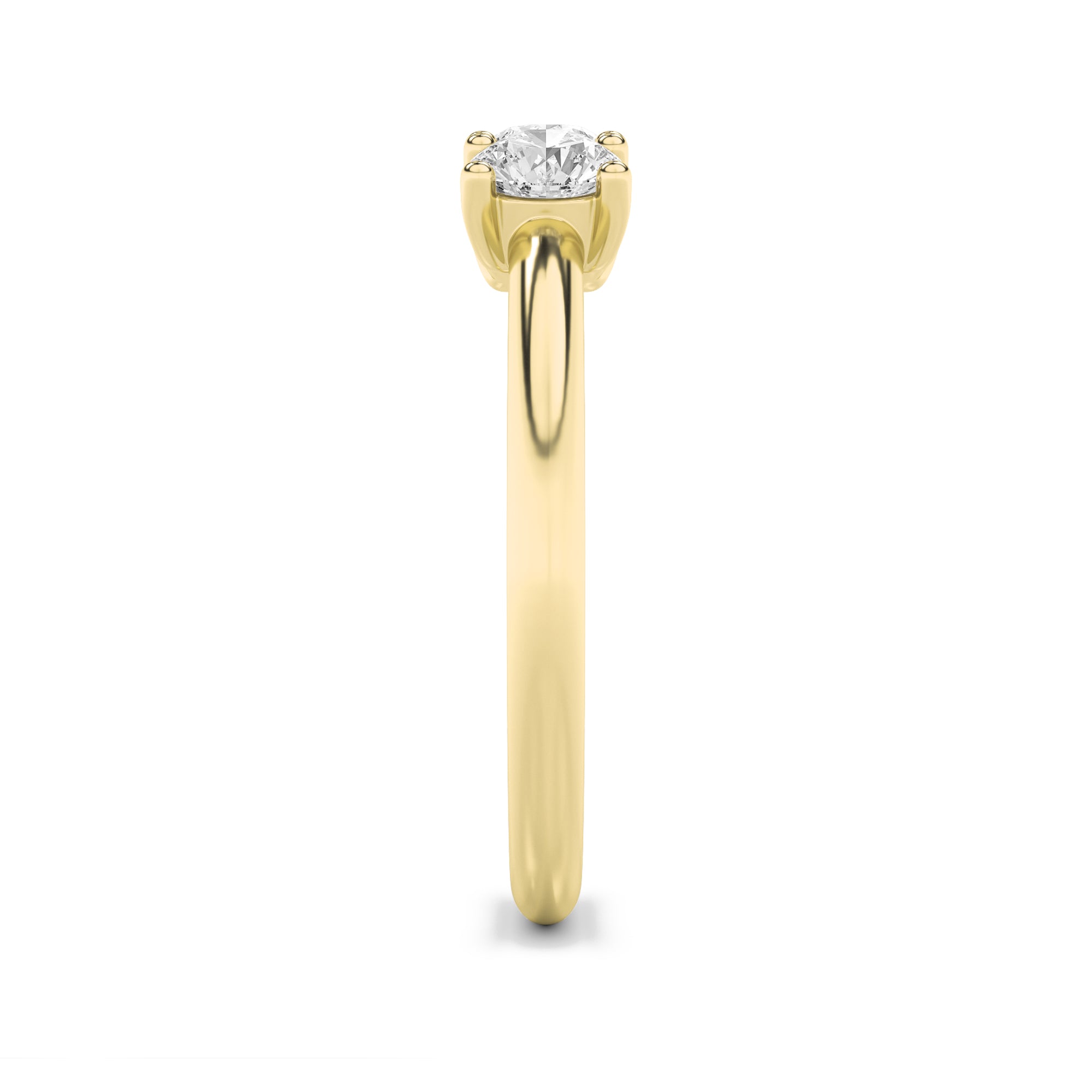 3CTW Round Shaped Lab Grown Diamond (F/VS) Three Stone Band Ring in 14K Gold
