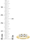 3CTW Round Shaped Lab Grown Diamond (F/VS) Three Stone Band Ring in 14K Gold