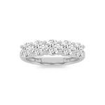 3CTW Round Shaped Lab Grown Diamond (F/VS) Five Stone Band Ring in 14K White Gold