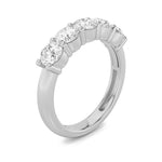 3CTW Round Shaped Lab Grown Diamond (F/VS) Five Stone Band Ring in 14K White Gold