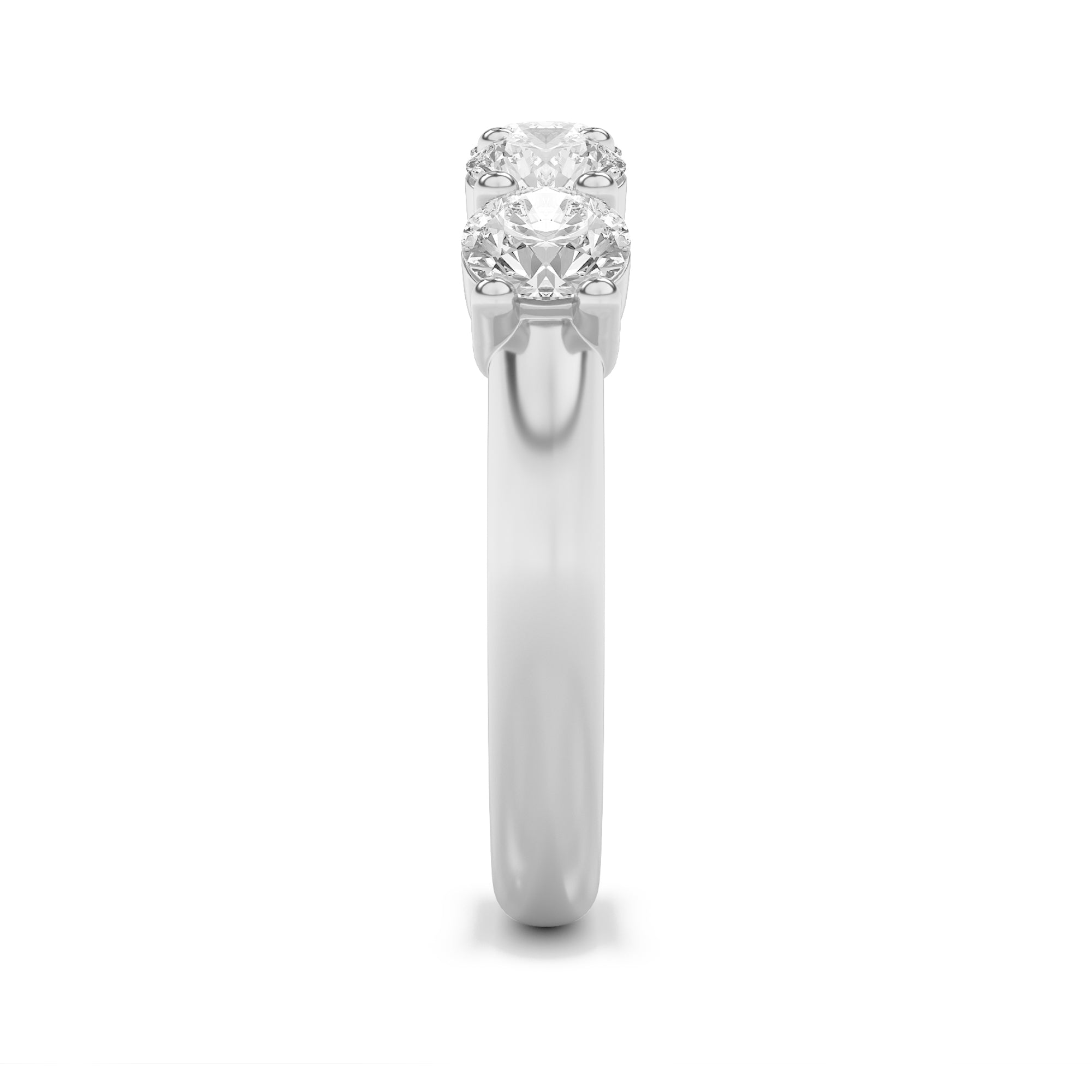 1.5CTW Round Shaped Lab Grown Diamond (F/VS) Five Stone Band Ring in 14K Gold
