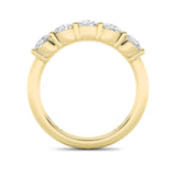 1.5CTW Round Shaped Lab Grown Diamond (F/VS) Five Stone Band Ring in 14K Gold