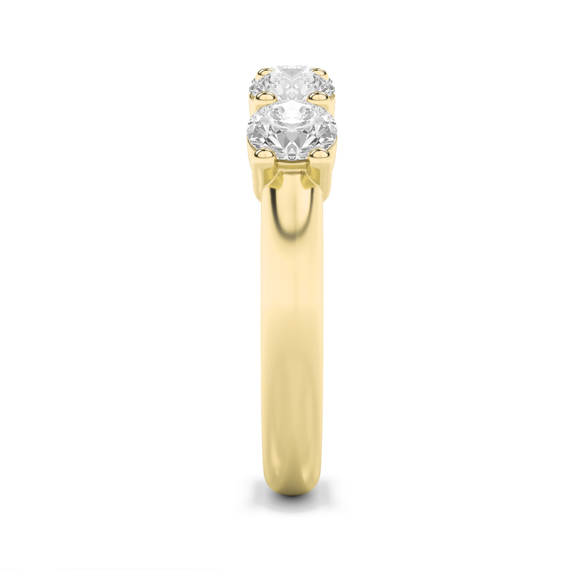 1.5CTW Round Shaped Lab Grown Diamond (F/VS) Five Stone Band Ring in 14K Gold