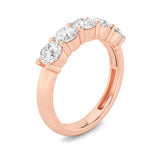 1.5CTW Round Shaped Lab Grown Diamond (F/VS) Five Stone Band Ring in 14K Gold