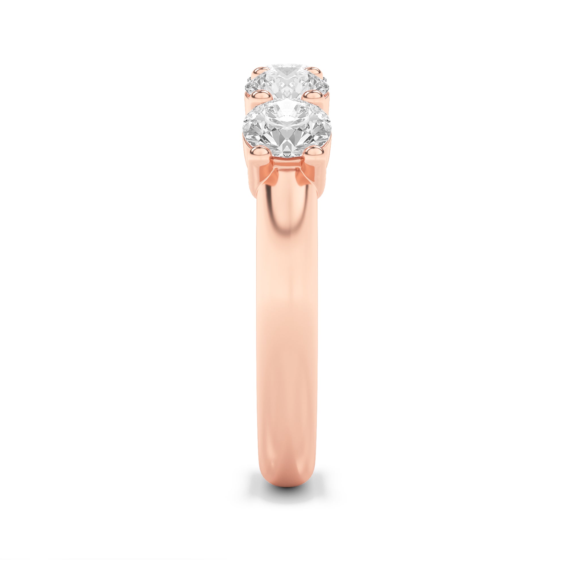 1.5CTW Round Shaped Lab Grown Diamond (F/VS) Five Stone Band Ring in 14K Gold