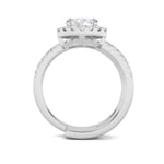 1CTW Oval Shaped Lab Grown Diamond (F/VS) Halo Accented Fashion Ring in 14K Gold