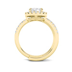 1CTW Oval Shaped Lab Grown Diamond (F/VS) Halo Accented Fashion Ring in 14K Gold