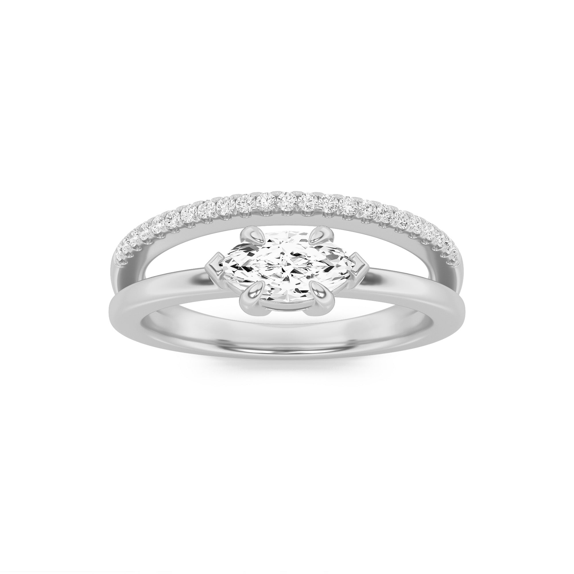 0.5CTW Marquise Shaped Lab Grown Diamond (F/VS) Fashion Ring in 14K Gold