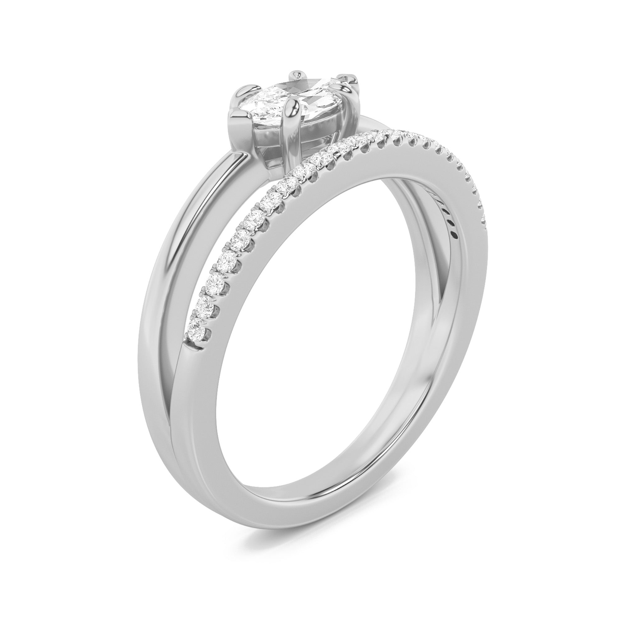 0.5CTW Marquise Shaped Lab Grown Diamond (F/VS) Fashion Ring in 14K Gold
