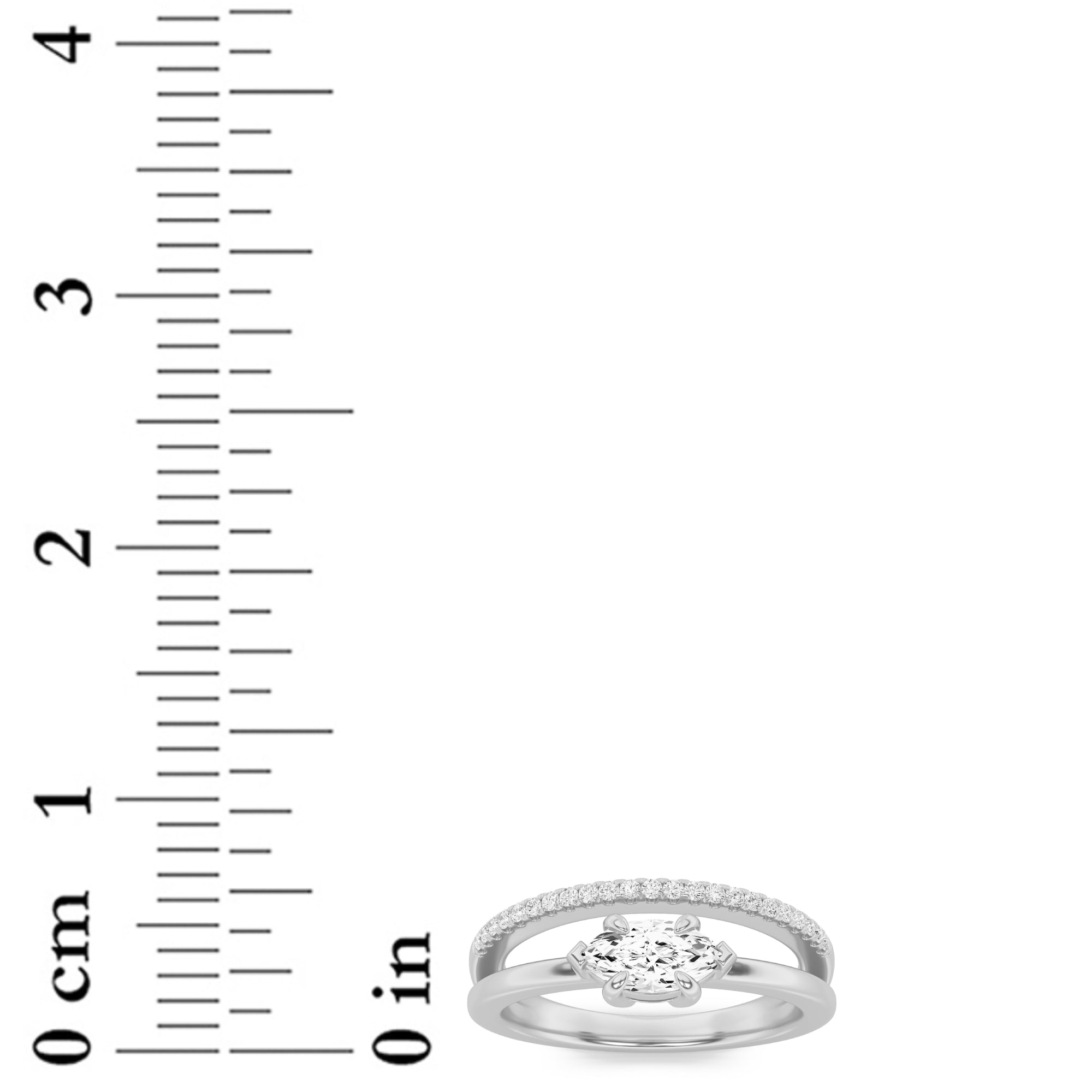 0.5CTW Marquise Shaped Lab Grown Diamond (F/VS) Fashion Ring in 14K Gold