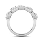 1.33CTW Mix Shaped Lab Grown Diamond (F/VS) Five StoneHalo Fashion Ring in 14K Gold