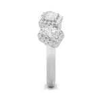 1.33CTW Mix Shaped Lab Grown Diamond (F/VS) Five StoneHalo Fashion Ring in 14K Gold