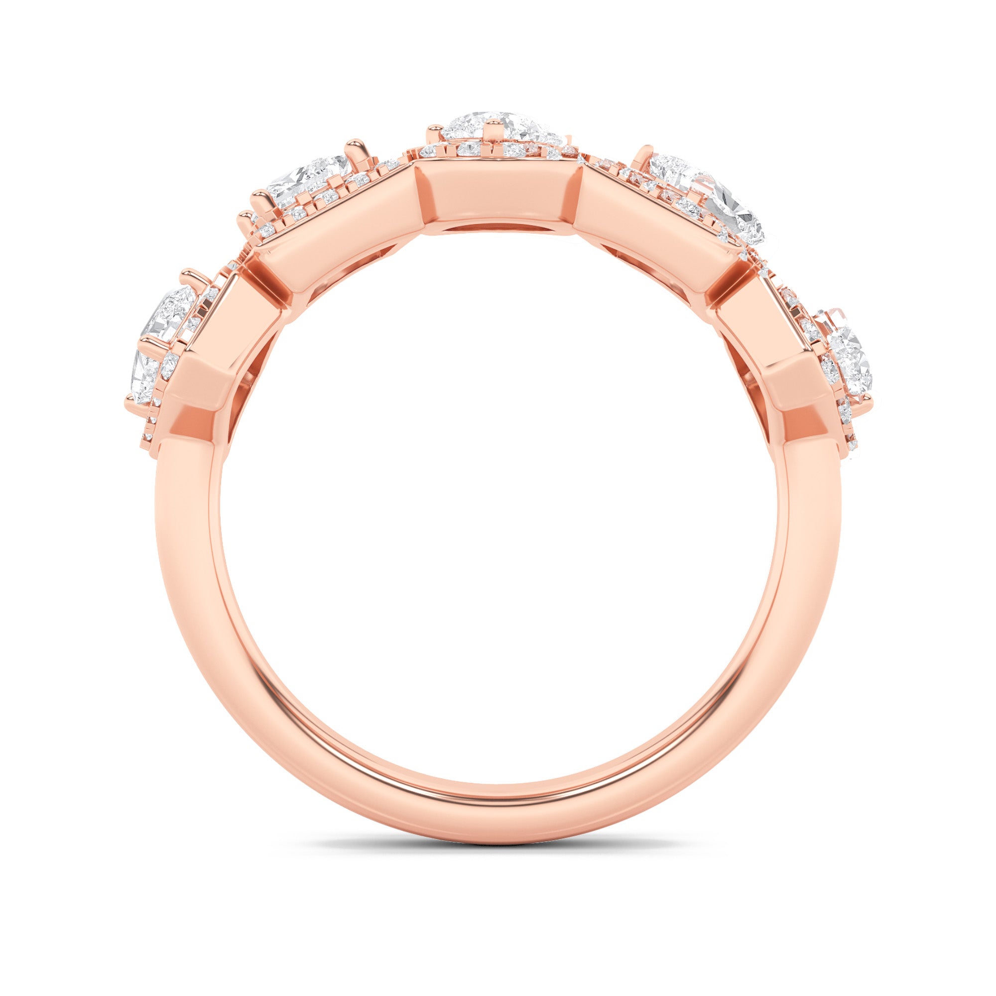 1.5CTW Mix Shaped Lab Grown Diamond (F/VS) Five Stone Ring in 14K Gold