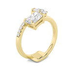 1.5CTW Pear Shaped Lab Grown Diamond (F/VS) Toi et Moi Fashion Ring in 14K Gold