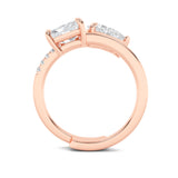 1.5CTW Pear Shaped Lab Grown Diamond (F/VS) Toi et Moi Fashion Ring in 14K Gold