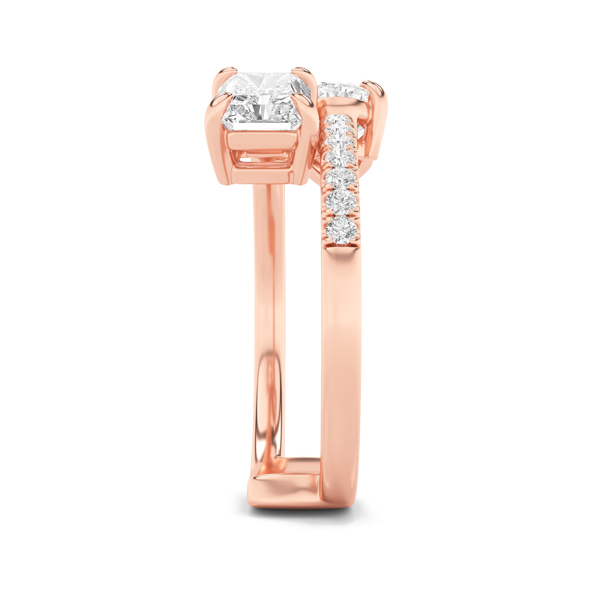 1.5CTW Pear Shaped Lab Grown Diamond (F/VS) Toi et Moi Fashion Ring in 14K Gold