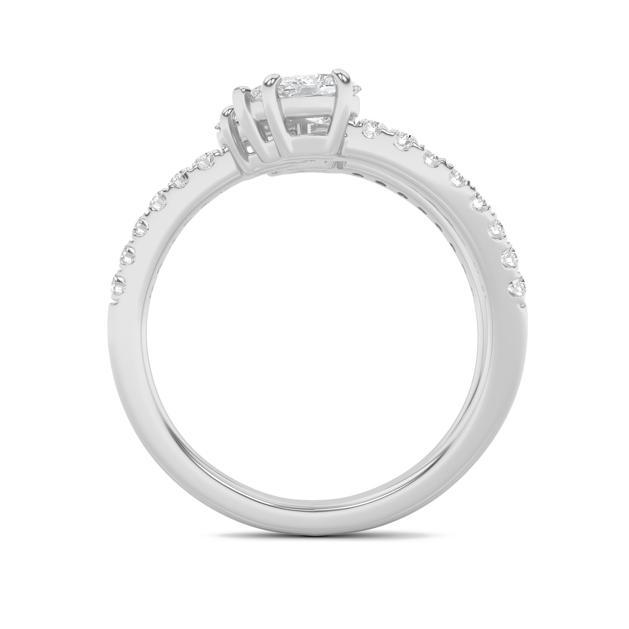 1CTW Oval Shaped Lab Grown Diamond (F/VS) Three Stone Fashion Ring in 14K Gold