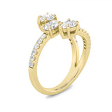 1CTW Oval Shaped Lab Grown Diamond (F/VS) Three Stone Fashion Ring in 14K Gold