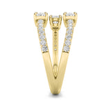 1CTW Oval Shaped Lab Grown Diamond (F/VS) Three Stone Fashion Ring in 14K Gold