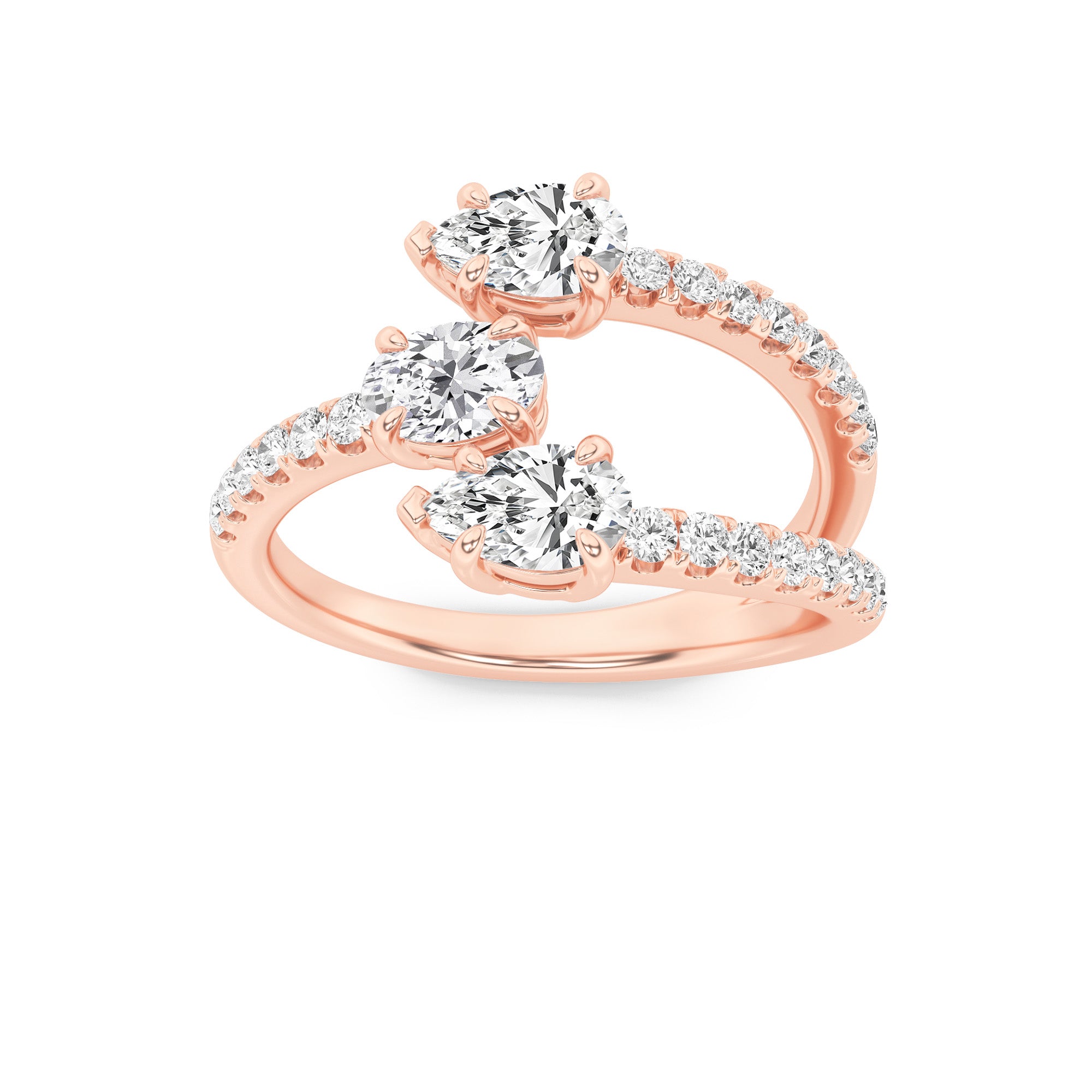 1CTW Oval Shaped Lab Grown Diamond (F/VS) Three Stone Fashion Ring in 14K Gold