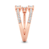 1CTW Oval Shaped Lab Grown Diamond (F/VS) Three Stone Fashion Ring in 14K Gold